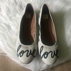 ED Ellen Degeneres Langston Love Striped Flats Size 9.5